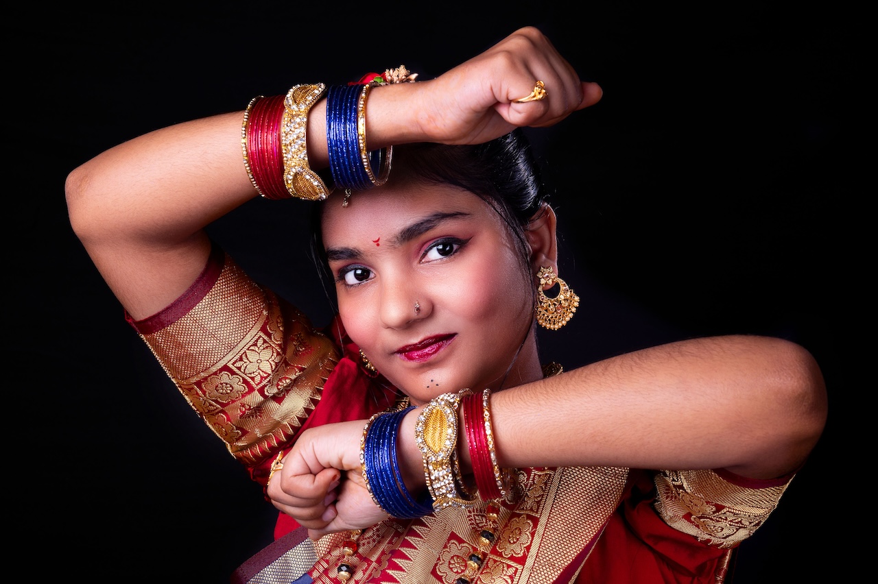 indian girl with clean healthy skin on black backg 2025 02 09 01 04 55 utc